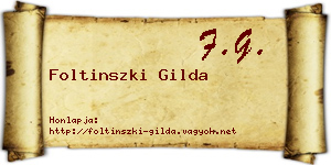 Foltinszki Gilda névjegykártya